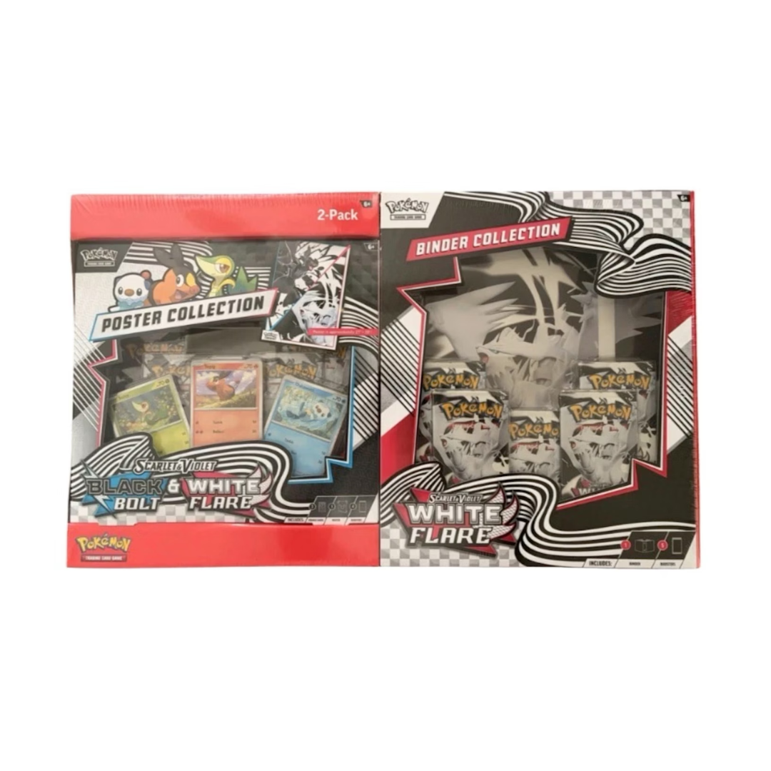 Pokemon TCG English | Black Bolt & White Flare Poster Collection and Binder Collection Bundle