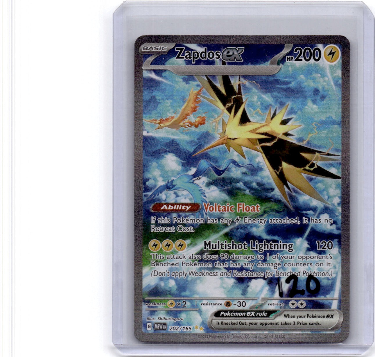 Zapdos ex Special Illustration Rare SV: Scarlet & Violet 151 202/165 NM
