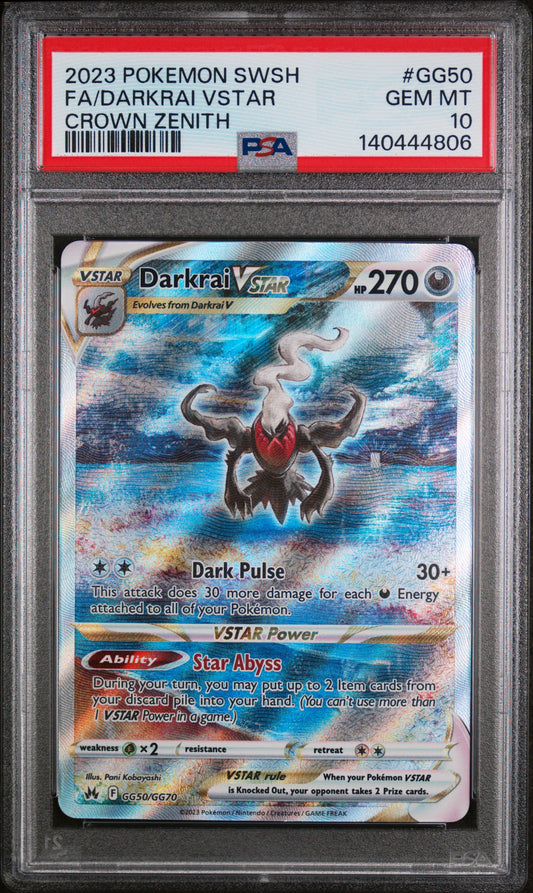 Fa/Darkrai Vstar Pokemon Sword And Shield Crown Zenith GG50 NM PSA 10
