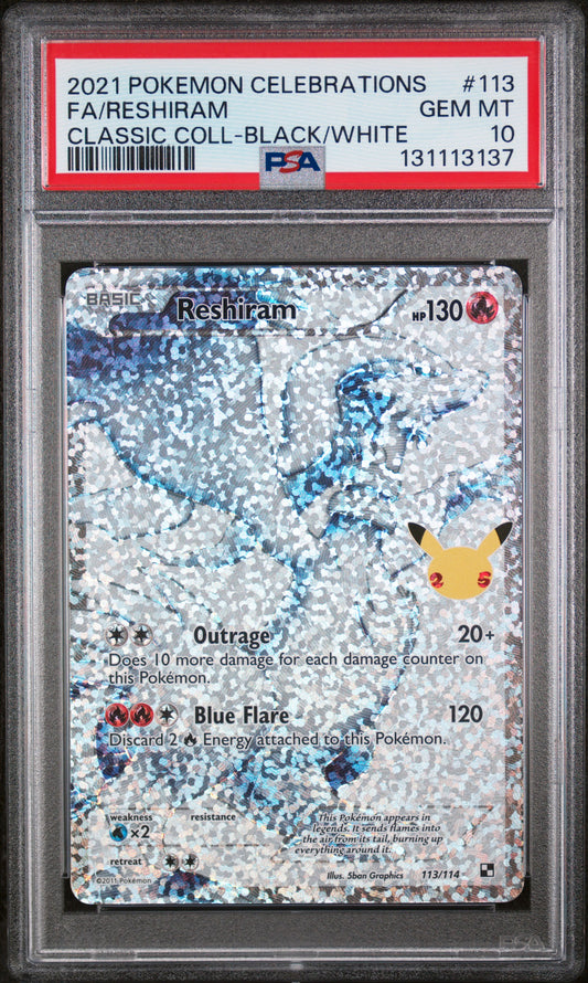 Fa/Reshiram Pokemon Celebrations Classic Collection 113 NM PSA 10