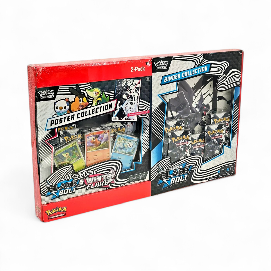 Pokemon TCG English | Black Bolt & White Flare Poster Collection and Binder Collection Bundle