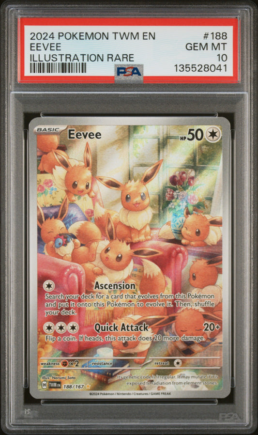 Eevee Pokemon Twm En-Twilight Masquerade 188 NM PSA 10